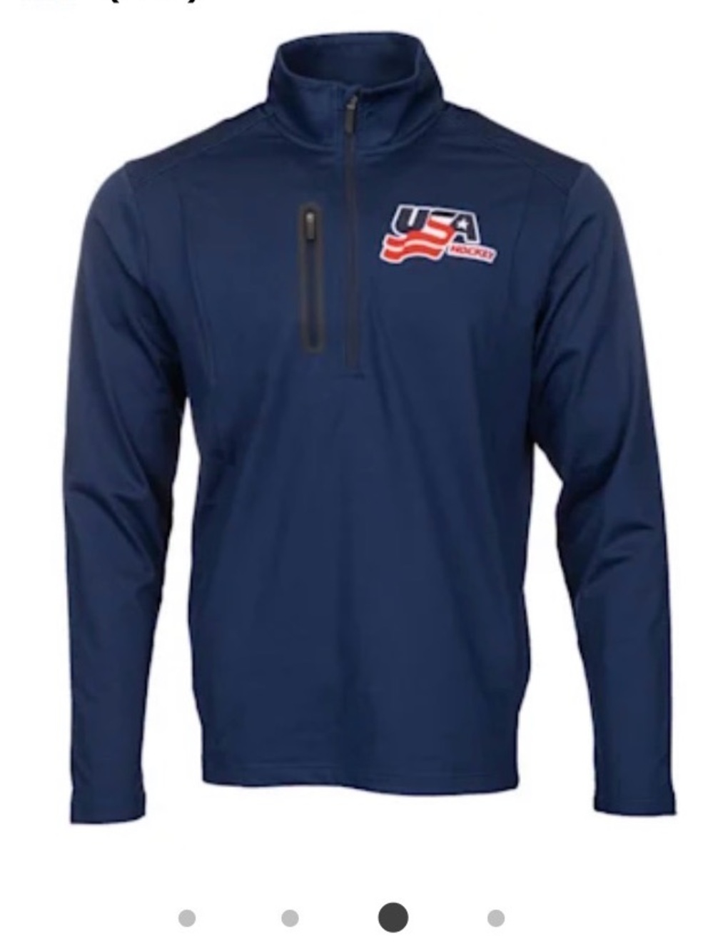 USA Hockey Men's Quarter-Zip Pullover Jacket - Navy